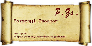 Pozsonyi Zsombor névjegykártya